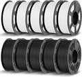 JAYO PETG Filament 1.75mm Bundle 11KG, Strong Toughness 3D Printer Filament, Fits for Most FDM 3D Printers (Black*5+White*5)