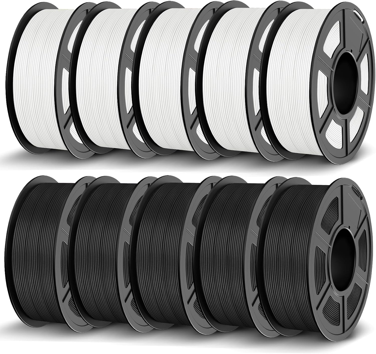 JAYO PETG Filament 1.75mm Bundle 11KG, Strong Toughness 3D Printer Filament, Fits for Most FDM 3D Printers (Black*5+White*5)