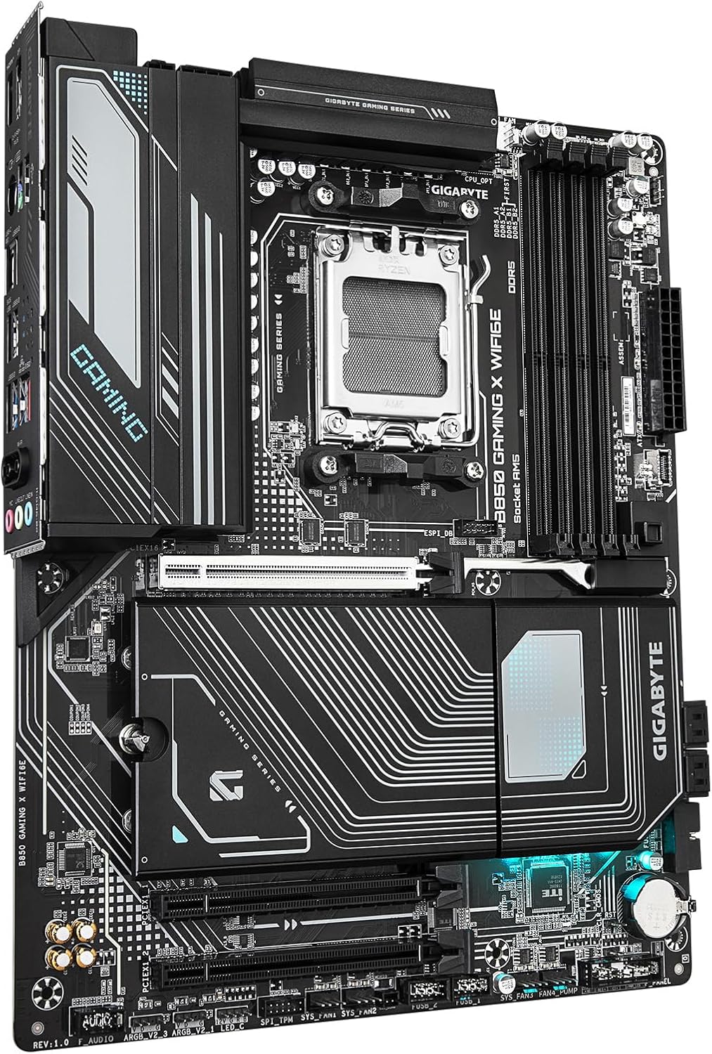 GIGABYTE B850 Gaming X WIFI6E AMD AM5 ATX Motherboard, Support AMD Ryzen 9000/8000/7000 Series, DDR5, 12+2+2 Power Phase, 3X M.2, PCIe 5.0, USB-C, WIFI6E, 2.5GbE LAN, EZ-Latch, 5-Year Warranty