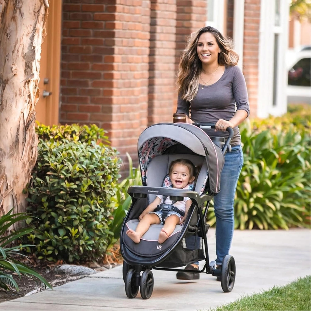 Baby Trend Sky View Plus Baby Stroller with EZ Flex-Loc Infant Car Seat, Adjustable Canopy, Storage Basket & Cup Holders, Bluebell - Lightweight & Foldable Travel System for Toddlers & Infants