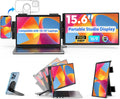 HONGO Portable Studio Display 15.6' FHD IPS 1080P Monitor — Laptop Screen Extender & Phone/Pad Mount for 14–16' Laptops, Turn Phone into Webcam + Keyboard Control (Third‑Party App Required)