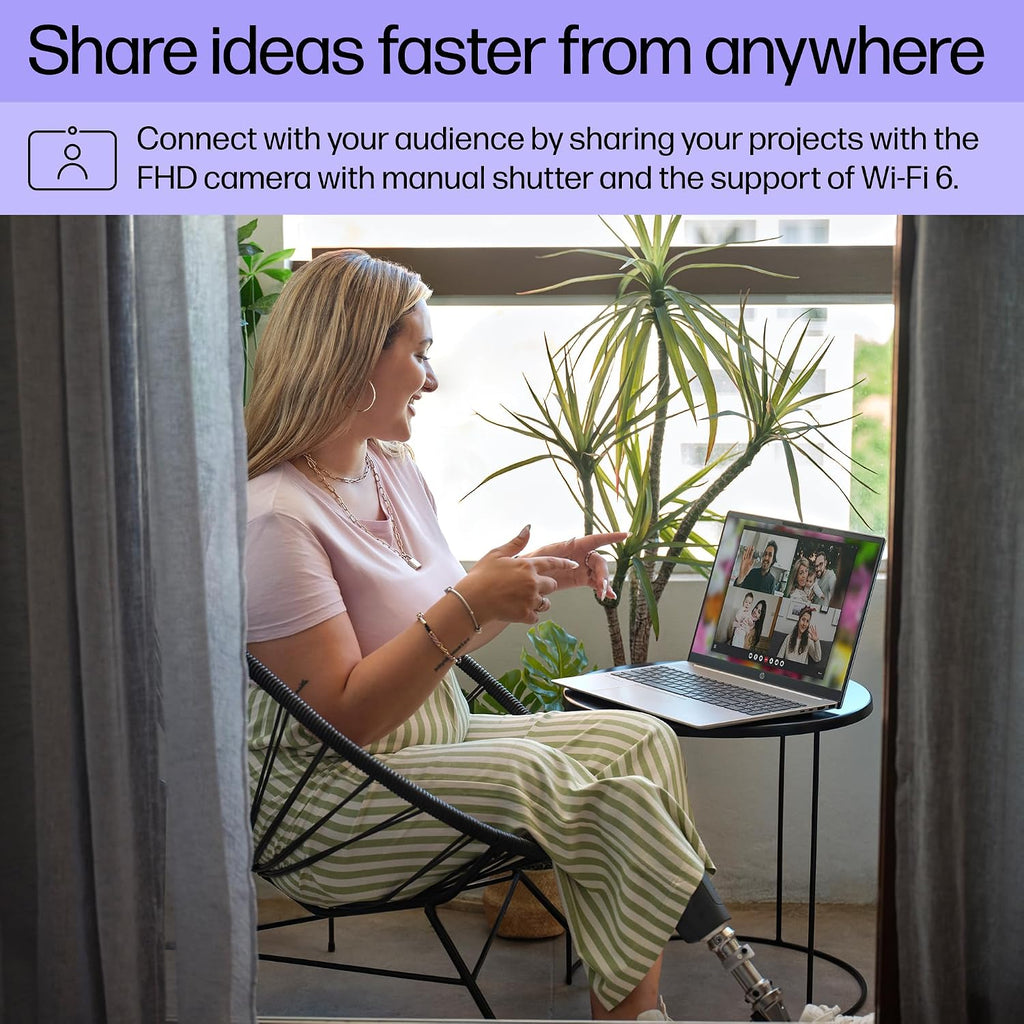 HP OmniBook 5 16 inch AI PC, 2K Touchscreen Display, Intel Core Ultra 5 225U, 16 GB RAM, 512 GB SSD, Intel Graphics, Windows 11 Home, Glacier Silver, 16-af1700nr