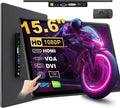15.6' Touchscreen Monitor - HDR 1080P IPS with VGA DVI HDMI VESA Dual-Speaker,10-Point Industrial Touch screen Monitor with Remote Control for PC,Laptop,RPi,POS,Kiosk,Home,Industrial(Matte Black)