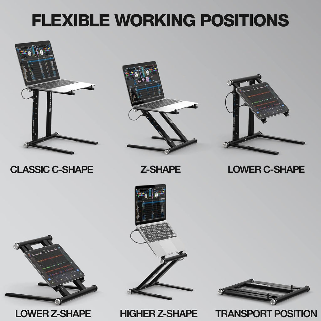 Reloop Advanced Laptop Stand with USB-C PD Hub (AMS, black (AMS-STAND-HUB)