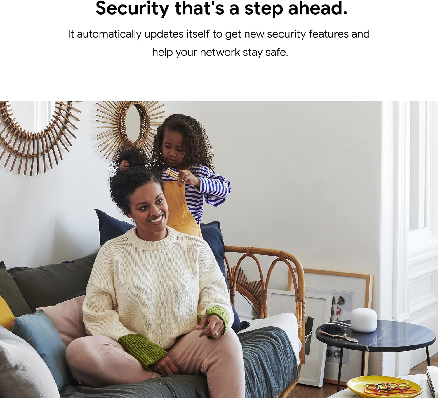 Google 2022 Nest WiFi Router and 2 Points - Mesh Router for Wireless Internet - Wi-Fi Extender with Smart Speaker - Works with Nest WiFi and Google WiFi Home Wi-Fi Systems - Snow (Renewed)