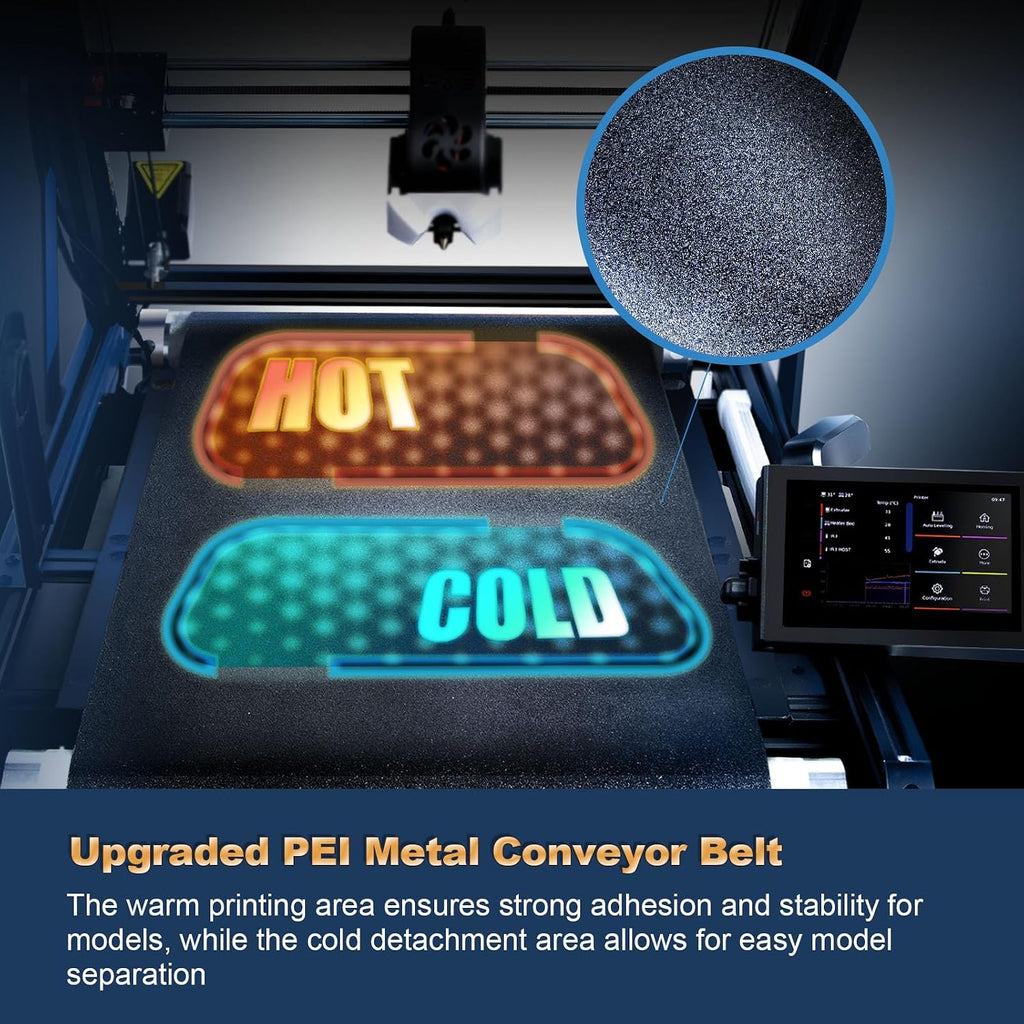 Official IdeaFormer-3D IR3 V2 Conveyor Belt 3D Printer, Infinite Z Axis Continuous Printing Belt Printer Large Format 250×250×∞mm for Cosplay, Prototyping & Production Auto Leveling 400mm/s Speed