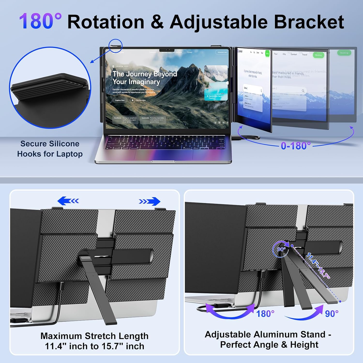 Laptop Screen Extender,14' FHD 1080P IPS Portable Monitor for Laptop,Ultra-Thin 0.17' & 1.3lbs Lightweight,Plug & Play Dual Screen for 13-17.3' Laptops,Compatible with Wins/Mac/Android/Switch/Chrome