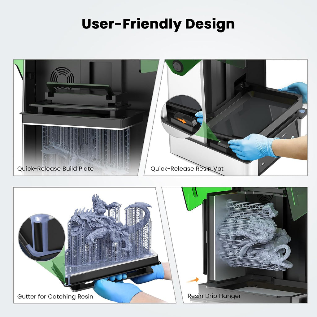 UniFormation GK3 Ultra 13.5-Inch Large Resin 3D Printer 16K High-Resolution LCD 3D Resin Printer Big Build Volume 11.8x6.3x11.8in, Auto Resin Heating, Auto Feeding System for Professional 3D Printing