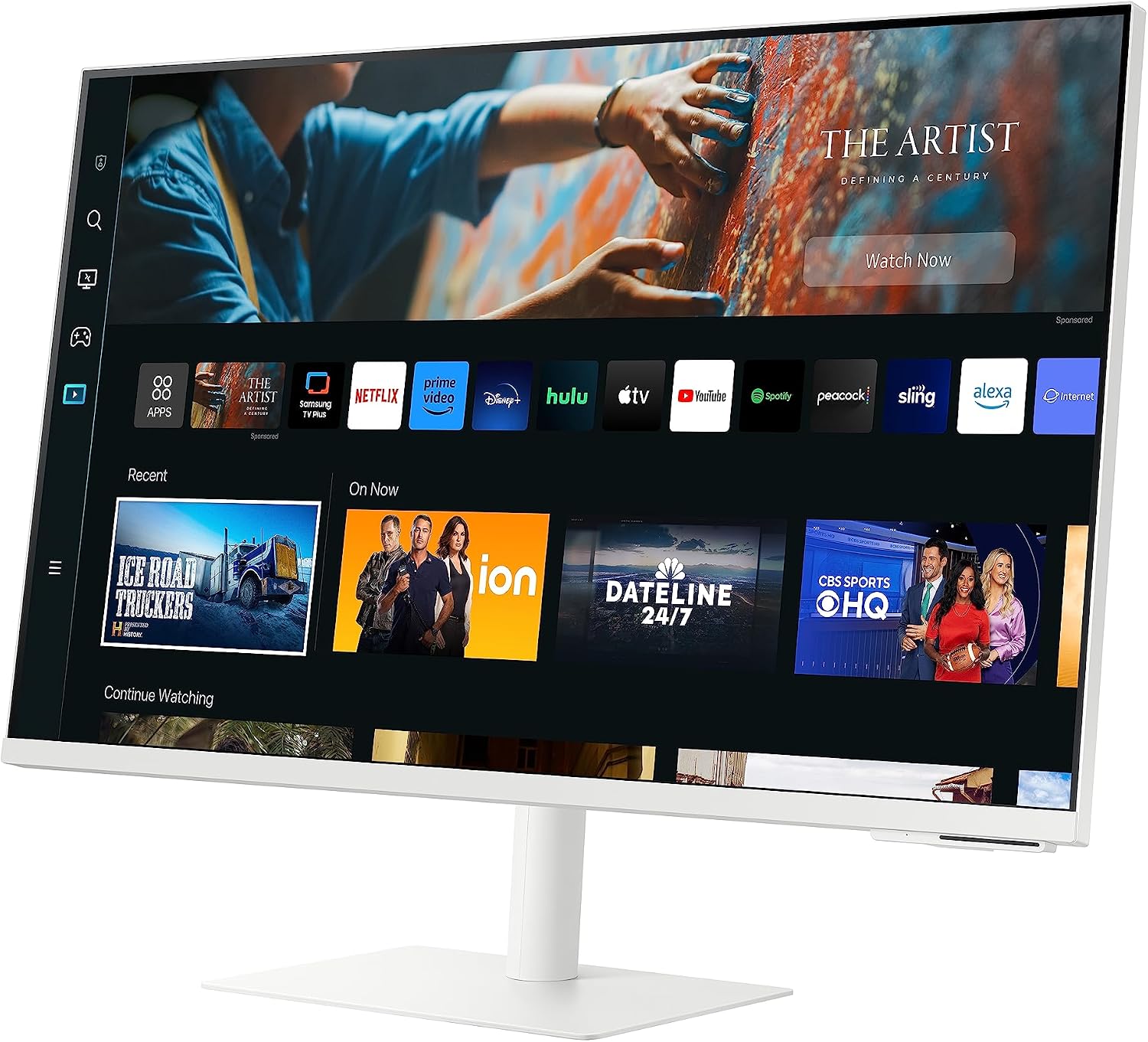 Samsung 32-Inch M70C Series UHD Smart Computer Monitor w/Streaming TV, Gaming Hub, Adjustable Stand, Remote PC Access, Slimfit Camera, Multiple Ports, Mobile Connectivity, LS32CM703UNXZA, White