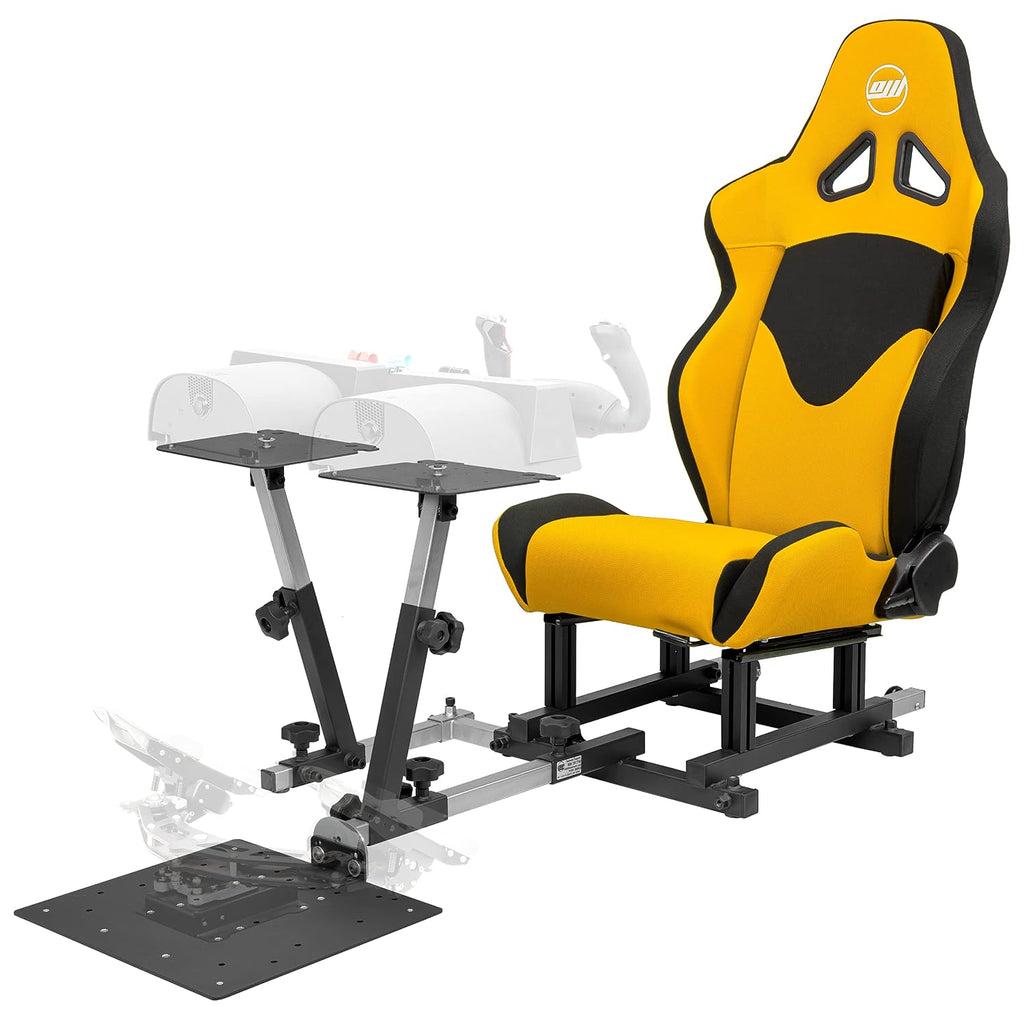 SimFab Modular Flight Simulator Pit For General, Civil and Commercial Aviation. MSFS Edition. Compatible With Logitech, Honeycomb, Turtle Beach, CH Products (yellow)