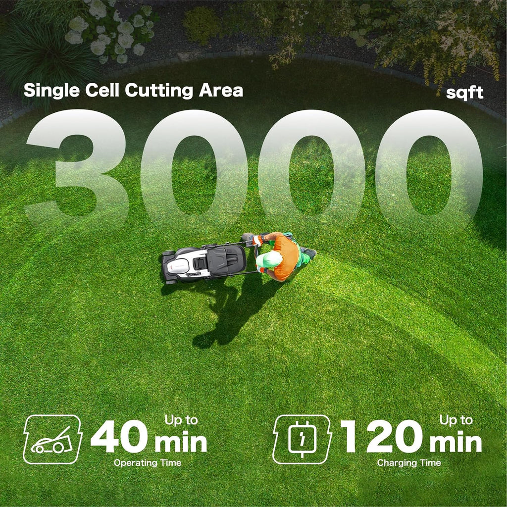 Litheli 18-inch 40V(2x20V) Brushless Lawn Mower for Garden Yards, Lightweight Cordless Lawn Mower Battery Powered with 6-Position Height Adjustment, 2x4.0Ah Battery Include