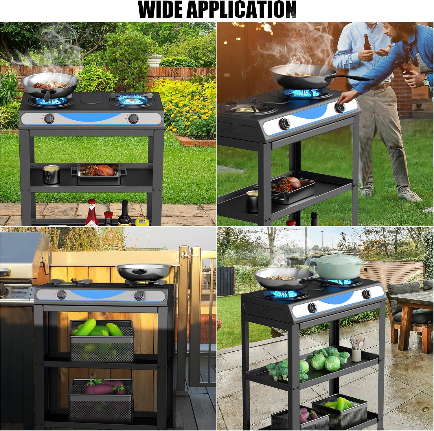 forimo Propane Gas Stove, 2-Burner, Auto Ignition, Portable, Stainless Steel, 19000 BTU/hr, Perfect for Outdoor Kitchens