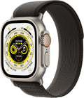 Apple Watch Ultra [GPS + Cellular 49mm] Titanium Case with Black/Gray Trail Loop, M/L (Renewed)