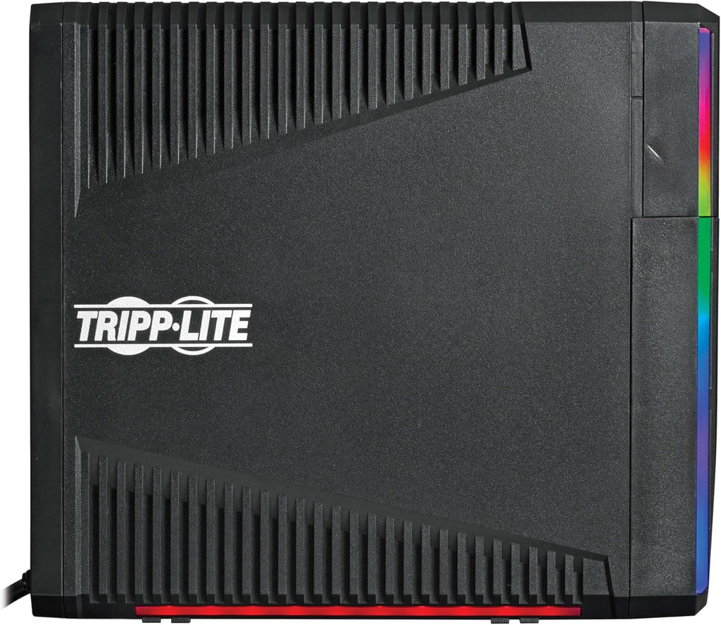 Tripp Lite Pure Sine Wave Gaming UPS Battery Backup, 1000VA 600W 120V, Detachable LCD, Automatic Voltage Regulation, USB, RGB LED Lights, 3-Year Warranty & $250K Insurance (SMART1000PSGLCD)