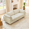 CHITA 92' Super Large Sectional Couches for Living Room, Modular Cloud Couch Sectional Sofa, Premium Fabric Couches, Down Filled, High Density Foam, Chenille in Cream, 2 Seater Loveseat