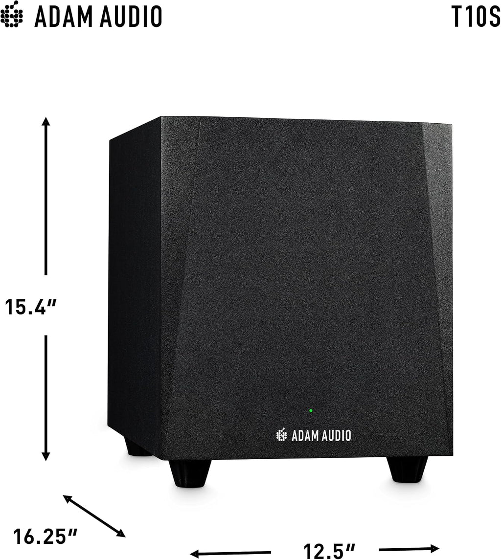 ADAM Audio T10S Studio Subwoofer for recording, mixing and mastering, Studio Quality Sound (Single)