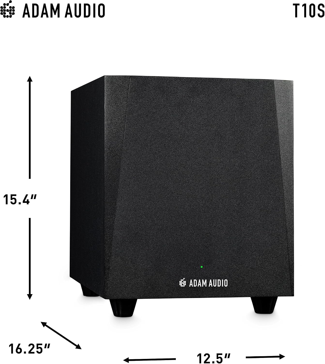 ADAM Audio T10S Studio Subwoofer for recording, mixing and mastering, Studio Quality Sound (Single)