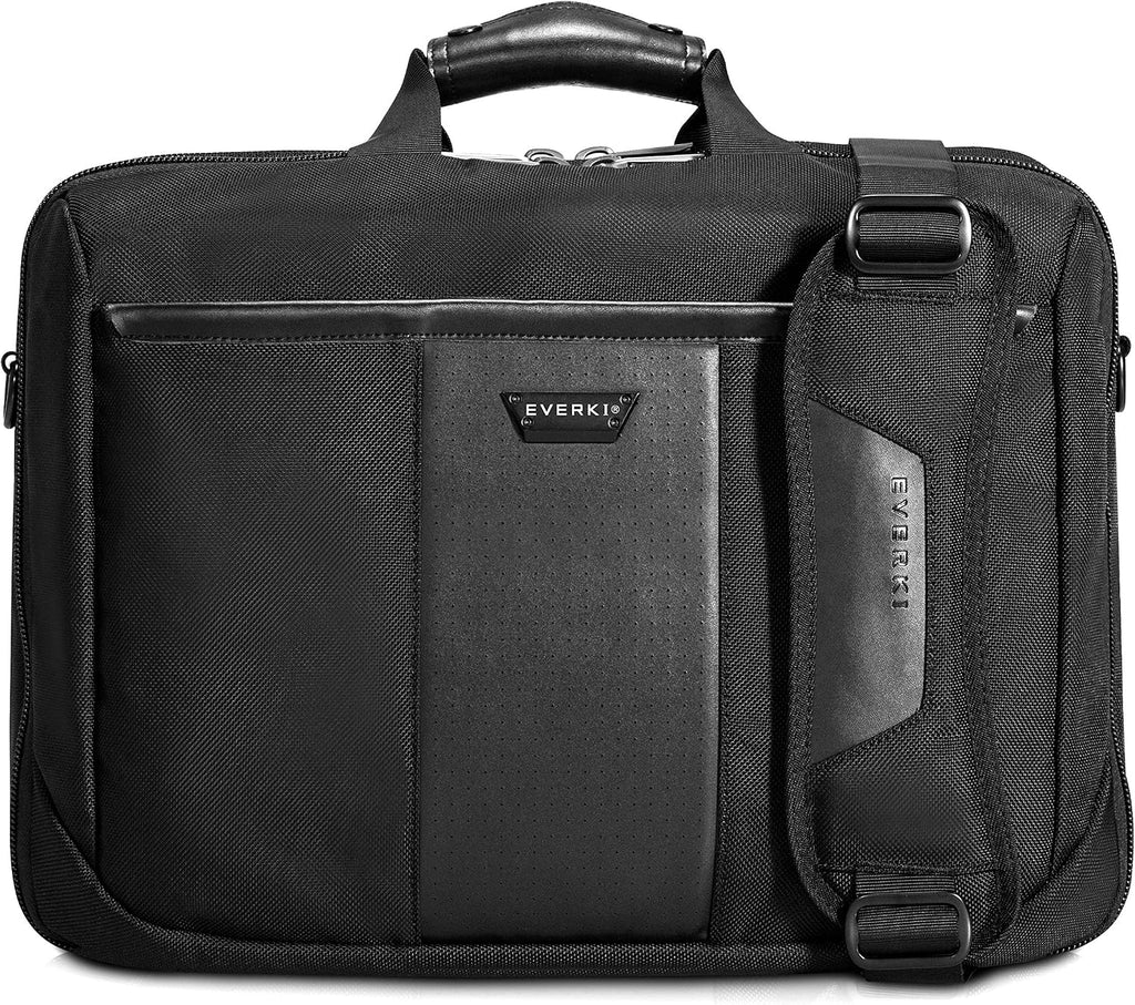 EVERKI Versa Laptop Briefcase Bag – Heavy-Duty Computer Bag for Laptops 13–17.3', Water-Resistant Travel Bag with Multiple Pockets for Business, Stylish Laptop Bag for Men & Women – Black (EKB427BK17)
