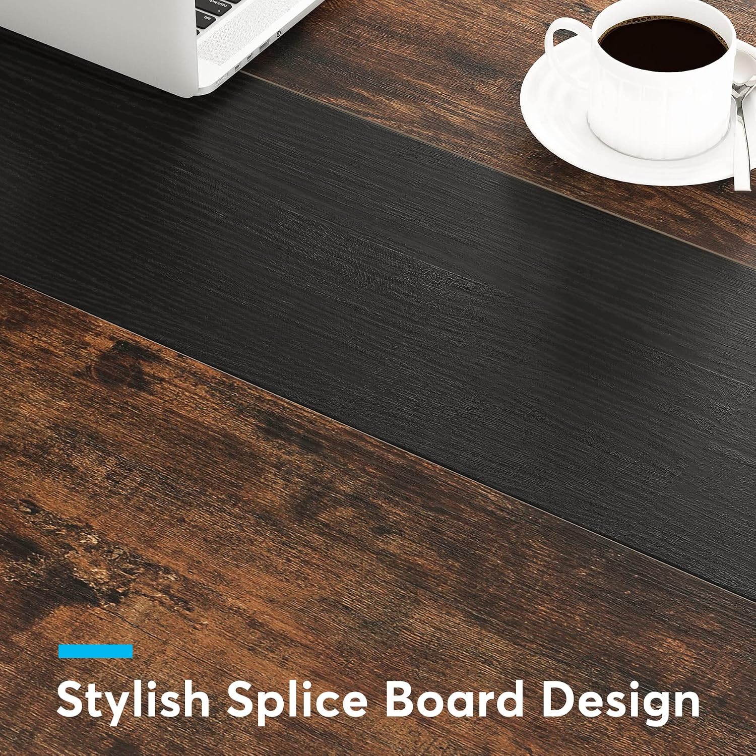 Tribesigns 63' Executive Desk, Large Office Computer Desk with Thicken Frame, Modern Simple Workstation Business Furniture for Home Office, Vintage Brown/Black