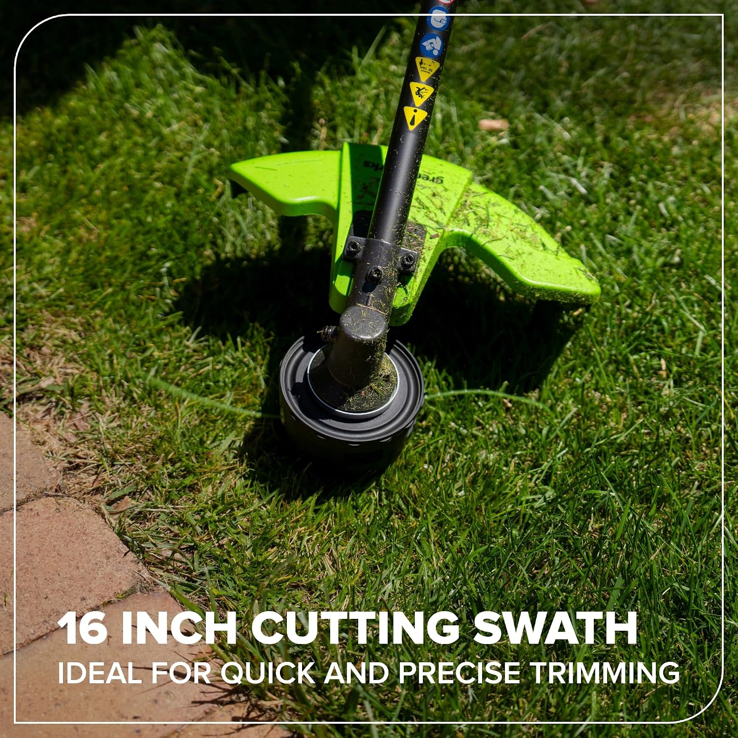 Greenworks 48V (24V x 2) 16' Brushless String Trimmer, 0.095' Dual Line, Quick Load, Bump Feed, (2) 4.0Ah Batteries, 100W Type-C Charger, Attachment Capable, 3-Year Warranty