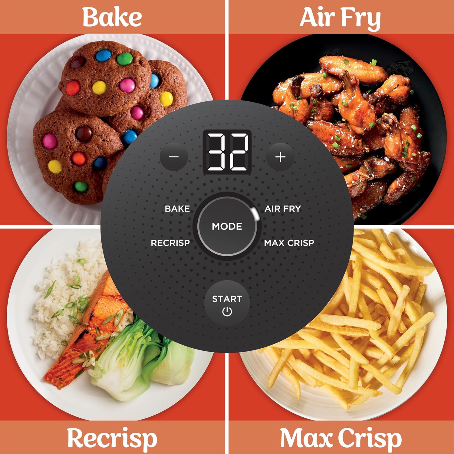 Ninja Crispi 4-in-1 Glass Air Fryer | 450°F | Non-Toxic | 4QT & 6-Cup Glass Containers w/Lids | Microwave, Freezer, Dishwasher Safe | Max Crisp, Air Fry, Bake, Recrisp | Orange Pepper | FN101OR