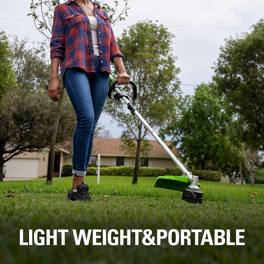 Greenworks 48V (24V x 2) 16' Brushless (Attachment Capable) Cordless String Trimmer, (2) 4.0Ah Batteries and Dual Port Rapid Charger Included