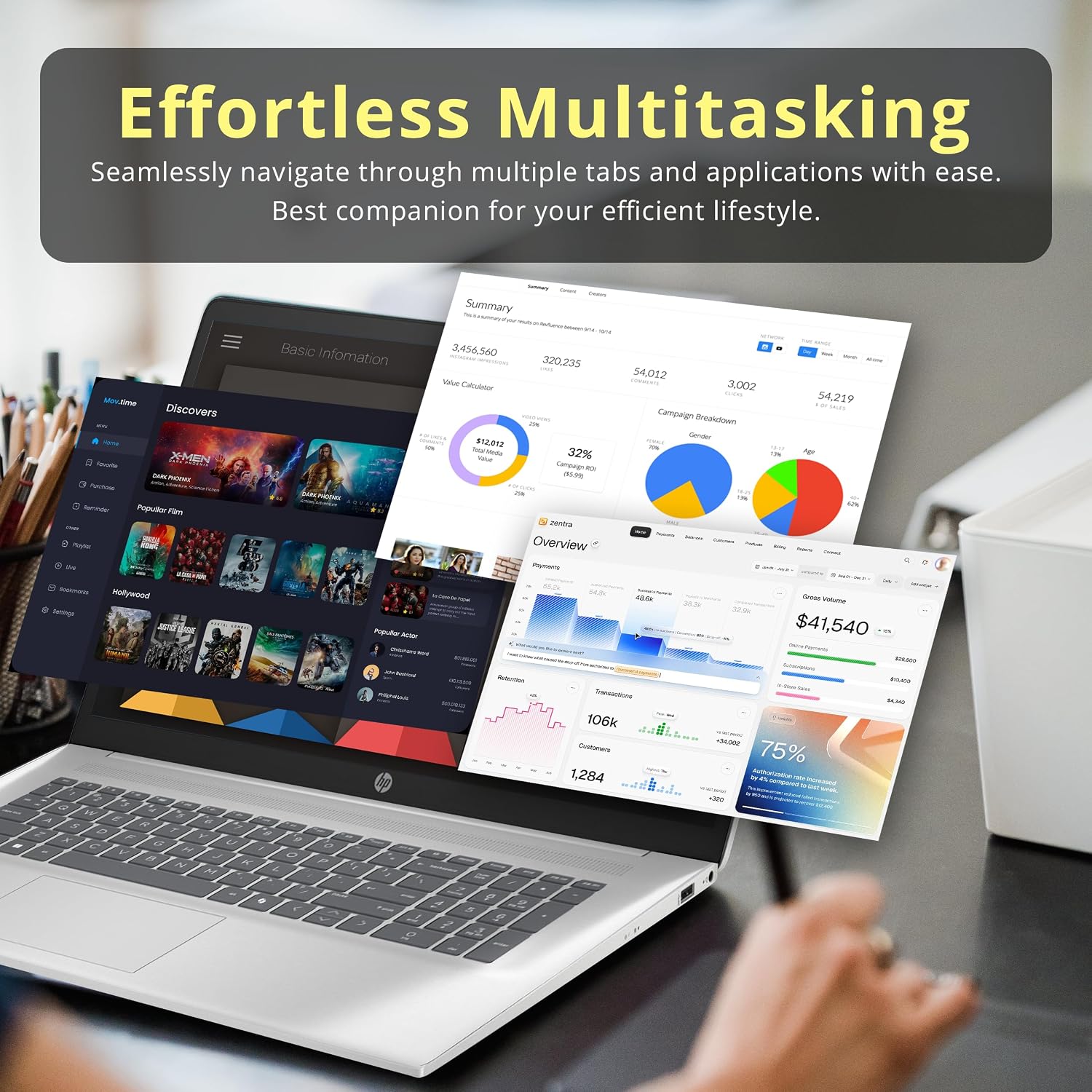 HP 17.3' FHD Business Laptop, Intel i7-1355U, 32GB RAM, 2TB Storage (1TB SSD+1TB Docking Station Set), Intel Iris Xe Graphics, Full-Size Keyboard, Copilot, Wi-Fi 6, Webcam, Windows 11 Pro, Silver