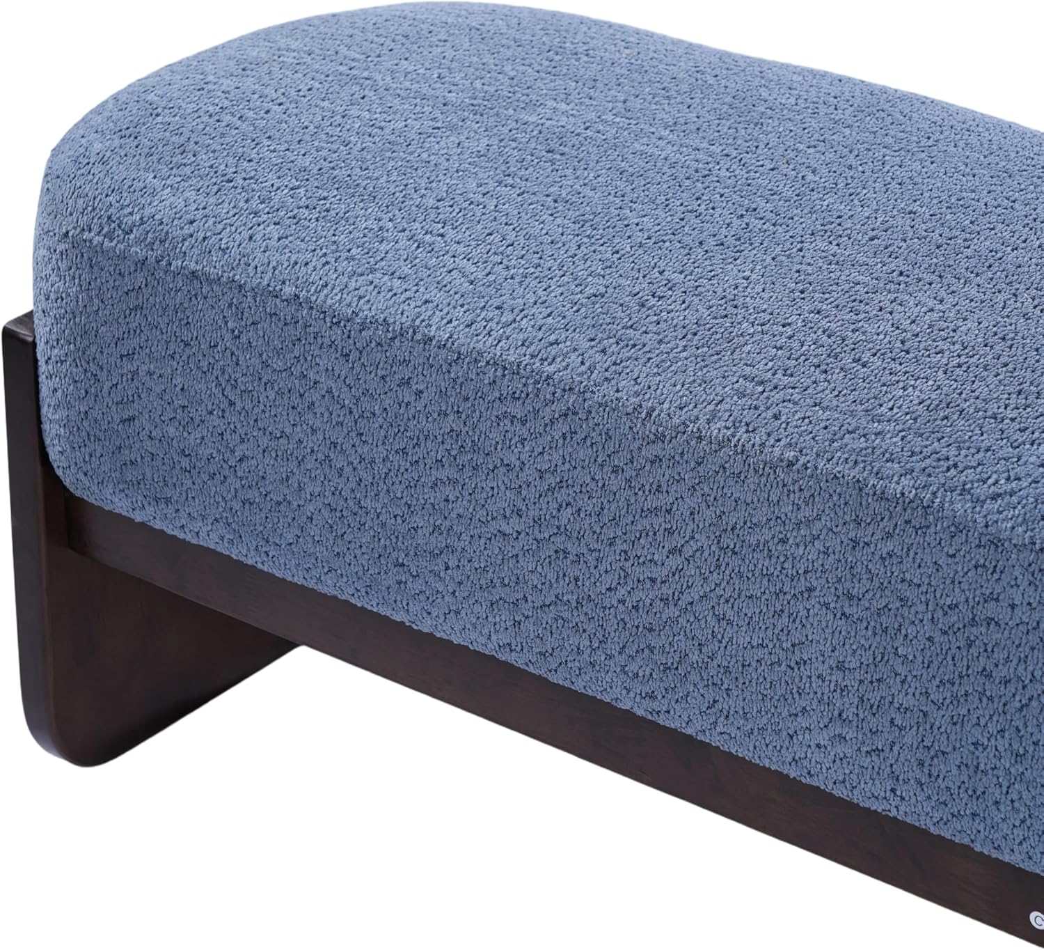 Christopher Knight Home Arden Minimalist Style Rectangular Loop Yarn Fabric Ottoman Bench, Rubberwood Frame, Entryway Bench, Living Room Sofa Extra Seat, End of Bed Footstool, Blue+Brown