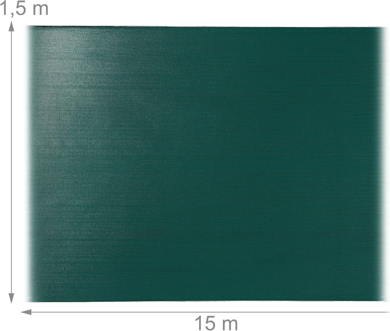 Relaxdays Fence Netting, Privacy Shield For Fences & Railing, HDPE Net, UV-resistant, Weatherproof, 1.5 x 15 m, Green