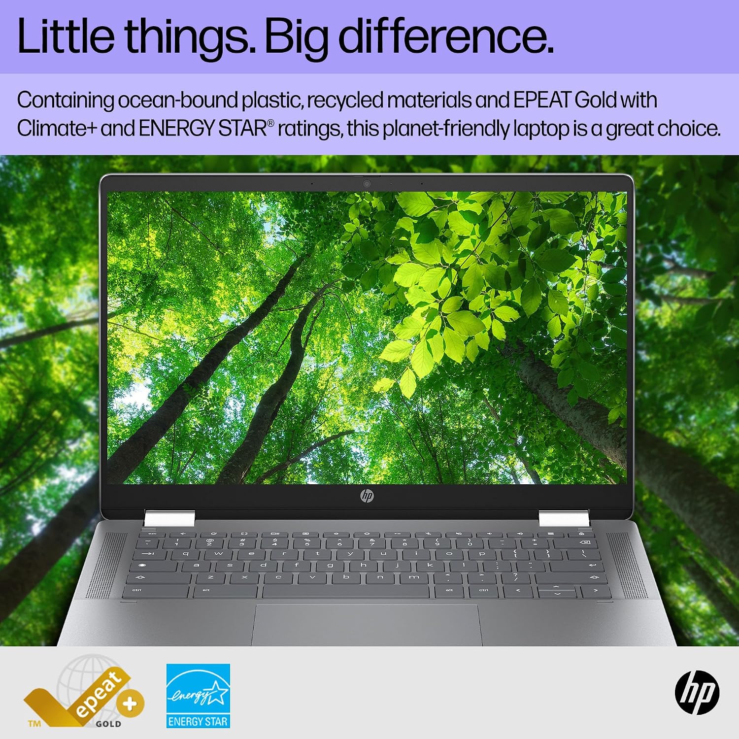 HP Chromebook Plus x360 14 inch Laptop, FHD Touchscreen, Intel Core i3-N305, 8 GB RAM, 128 GB UFS, Intel UHD Graphics, Chrome OS, 14b-cd0010nr (2024)