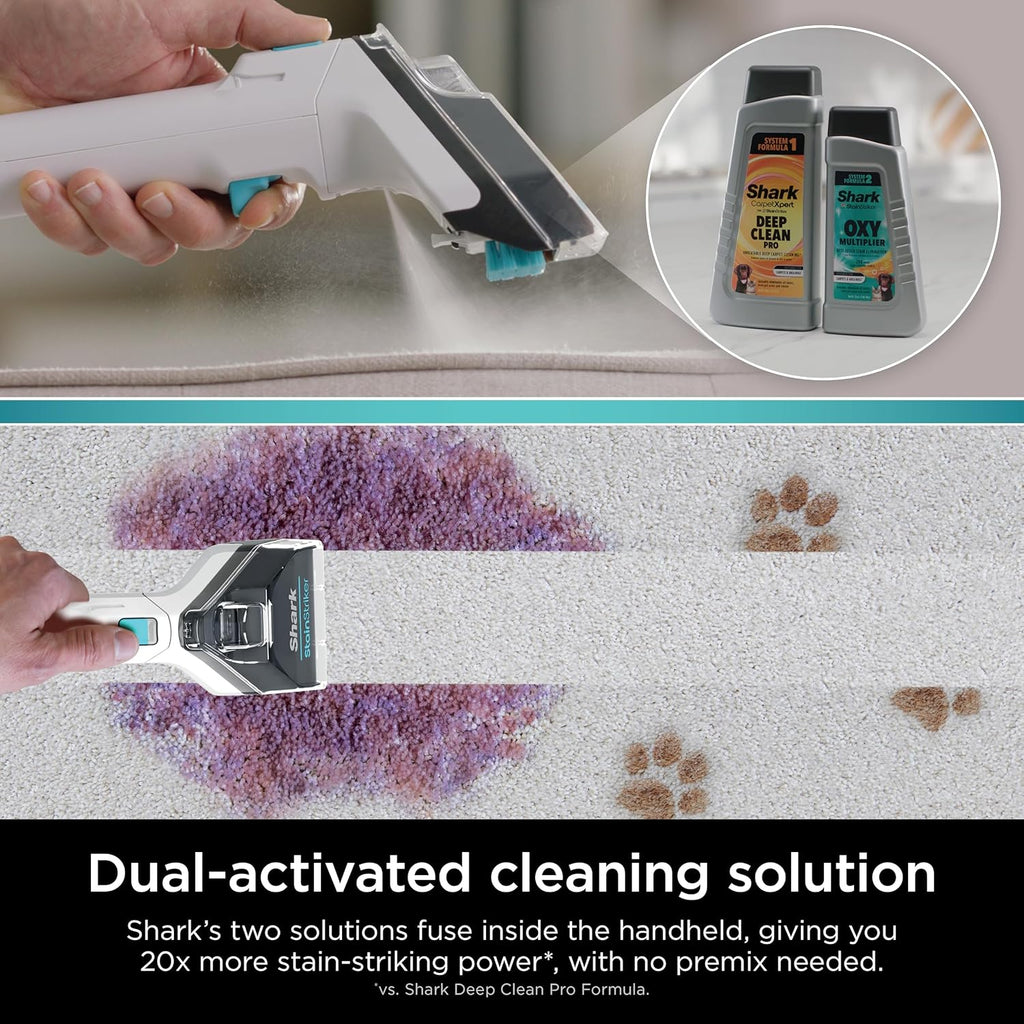 Shark R- EX201 CarpetXpert Upright Carpet, Area Rug & Upholstery Cleaner with StainStriker, Cyan - (Renewed)
