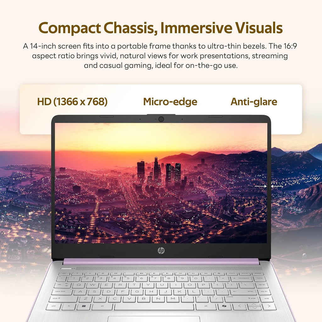 HP Stream 14' Laptop with AI Copilot, Flagship for Students & Business, 13th Gen Intel 4-Core, 4GB RAM, 1.12TB Storage (128GB UFS + 1TB Docking Station), Office 365 1-Year, Win 11 S, Silver