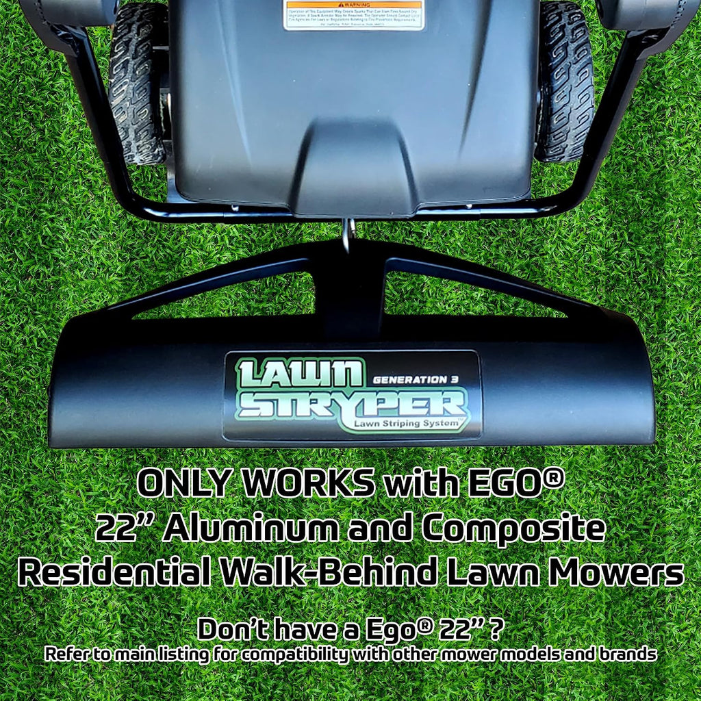 Generation 3 Lawn Striping System/Stripe Your Lawn Like A Ballpark/ONLY Works with EGO Battery Powered 22' Aluminum and Composite Residential Walk-Behind Lawn Mowers (Does NOT Work with EGO 21')