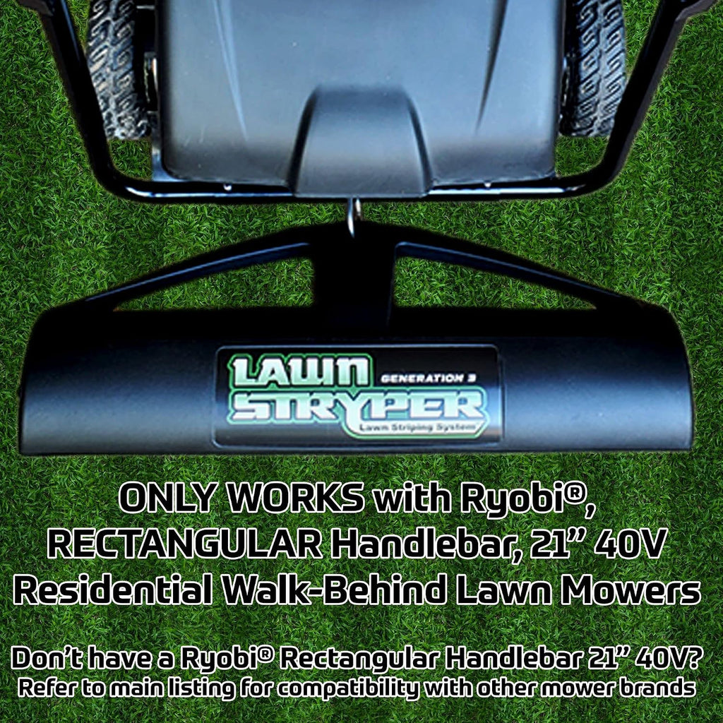 Lawn Stryper- Generation 3 Lawn Striping System/Stripe Your Lawn Like A Ballpark/ONLY Works with RYOBI and Kobalt Battery Powered 20'-21' Residential Walk-Behind Lawn Mowers