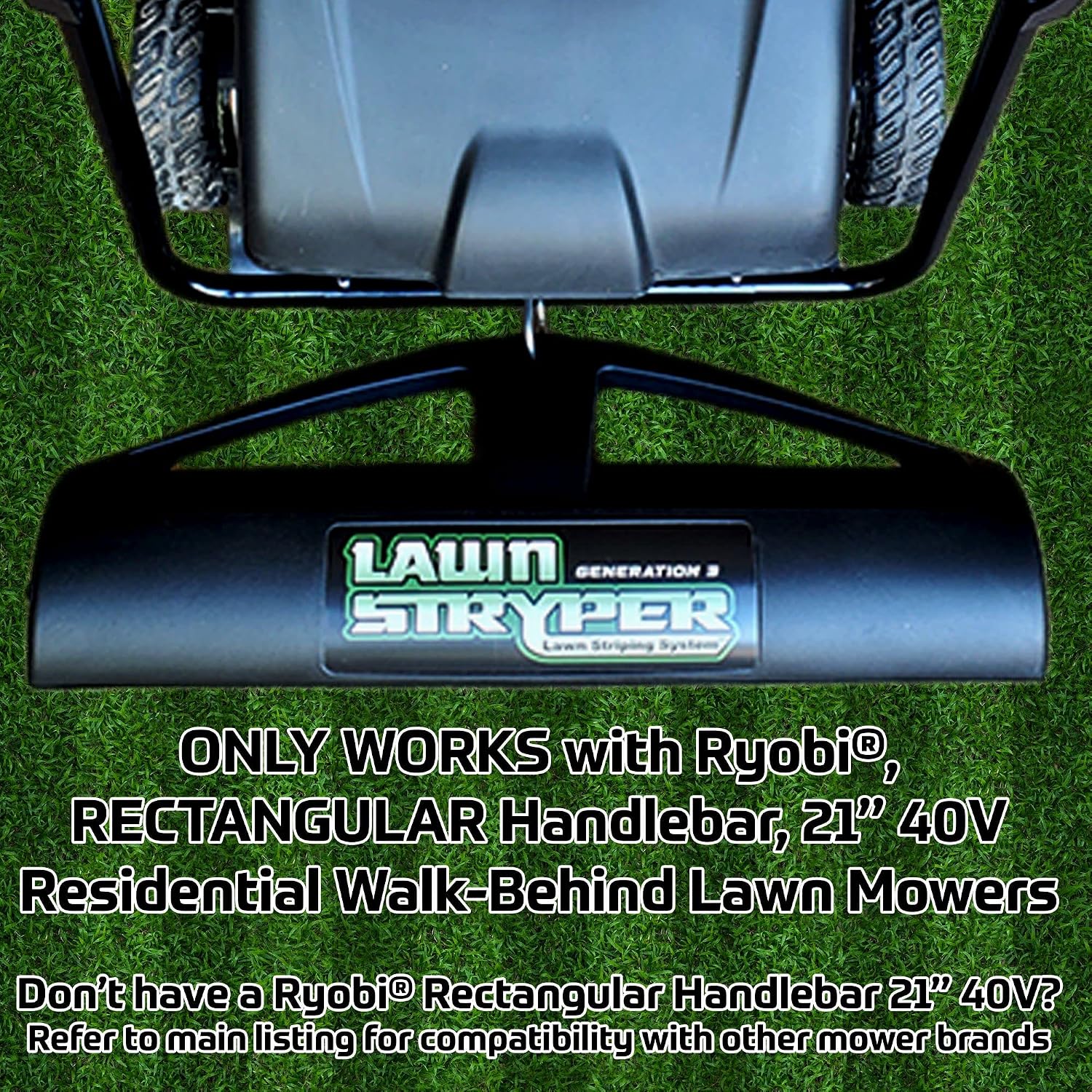 Lawn Stryper- Generation 3 Lawn Striping System/Stripe Your Lawn Like A Ballpark/ONLY Works with RYOBI and Kobalt Battery Powered 20'-21' Residential Walk-Behind Lawn Mowers