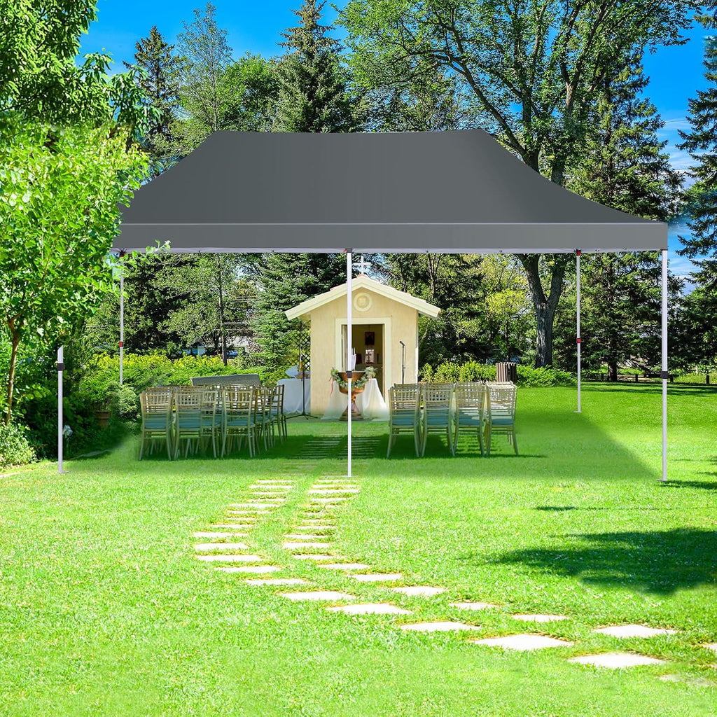 COBIZI 10x20ft Pop Up Canopy Tent with 6 Removable Sidewalls, Easy Up Commercial Canopy, Waterproof and UV50+ Gazebo with Portable Bag, Adjustable Leg Heights,Party Tents for Parties, with 4 Sandbags