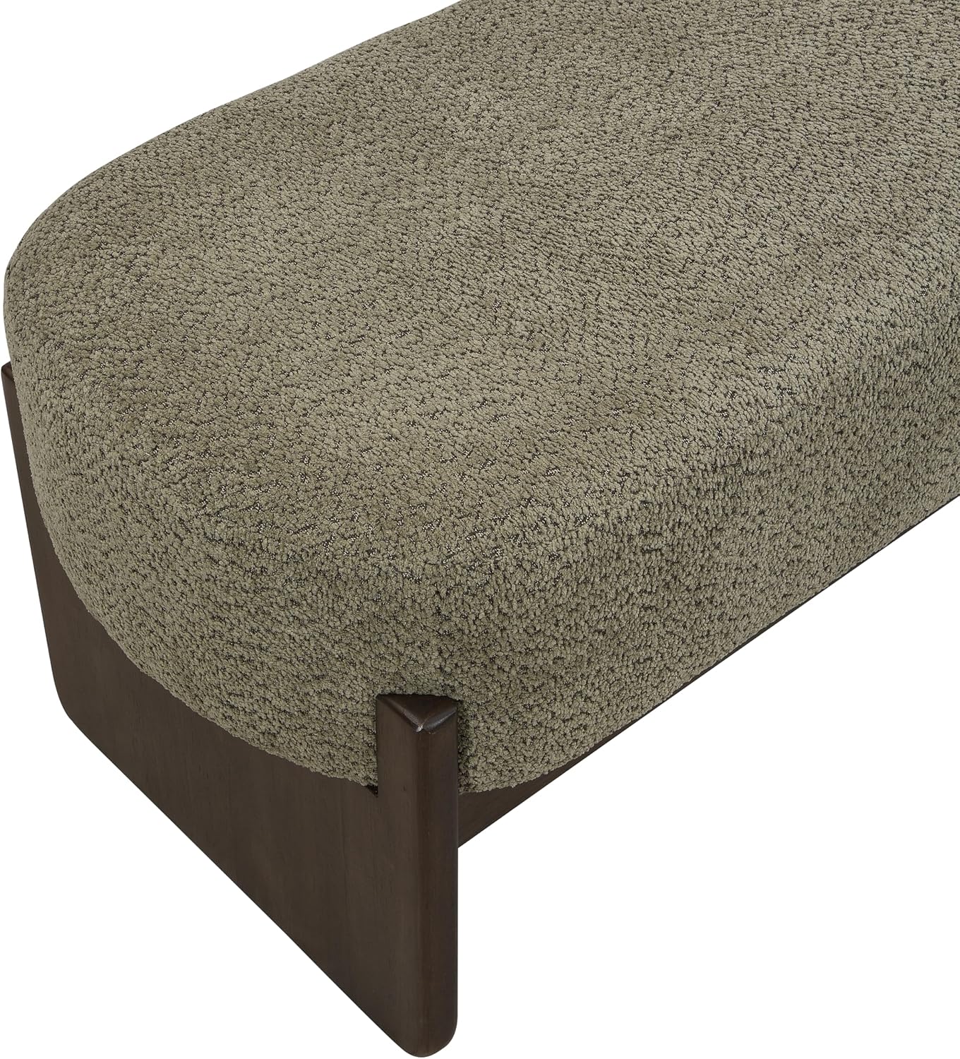 Christopher Knight Home Arden Minimalist Loop Yarn Fabric Dining Bench, Wooden Entryway Ottoman Bench, Modern Living Room Sofa Ottoman Footrest, Bedroom End of Bed Bench, Dark Green+Brown