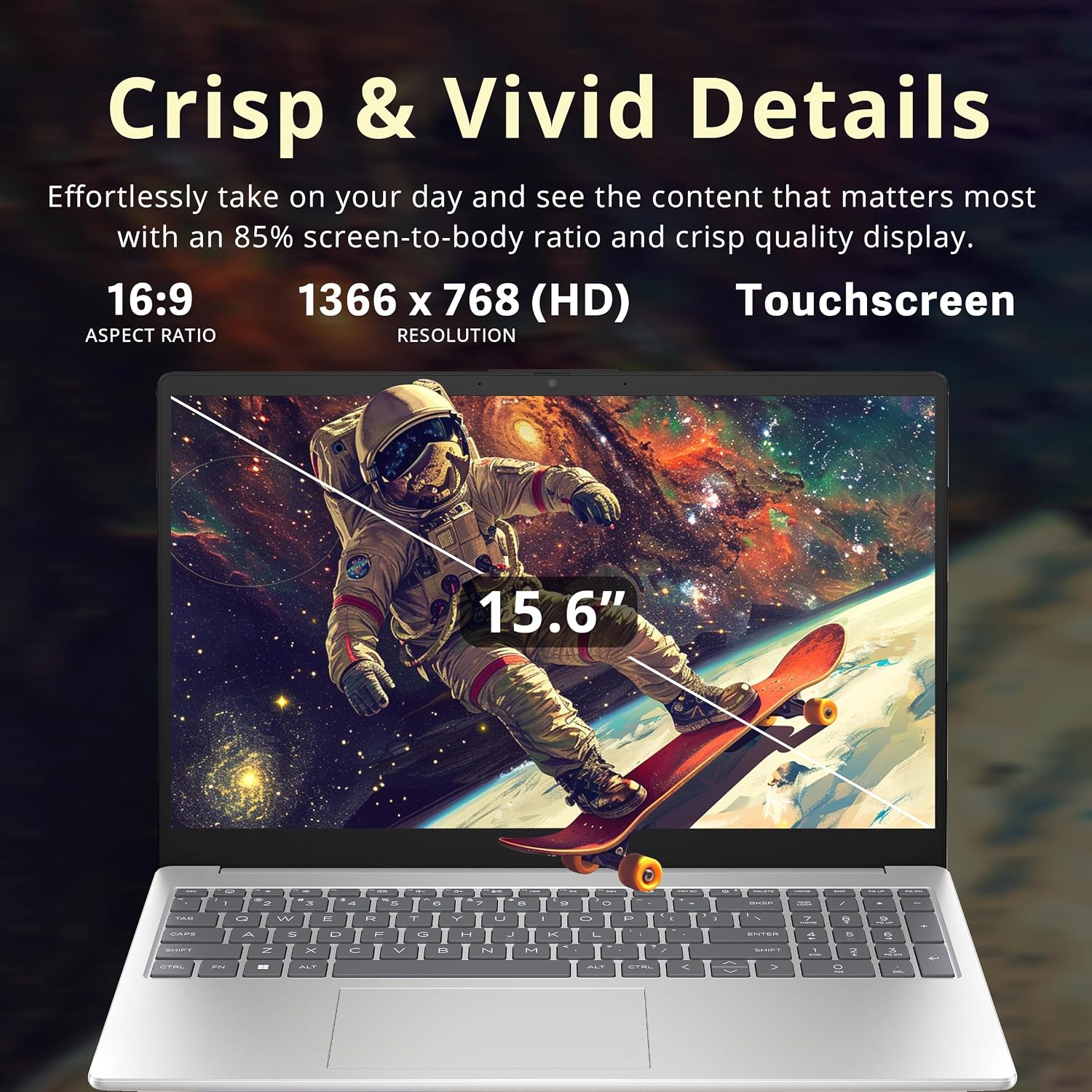 HP 15.6' HD Touchscreen Laptop, Intel i3-1315U, 8GB RAM, 1.2TB Storage (256GB SSD + 1TB Docking Station Set), Intel UHD Graphics, Full Size Keyboard, HD Camera, Wi-Fi 6, Win 11, Silver