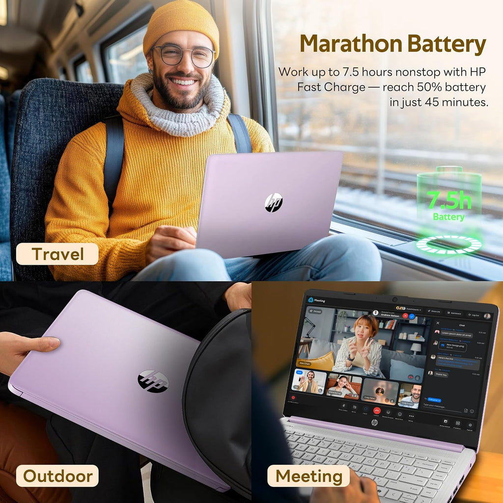HP Stream 14' Laptop with AI Copilot, Flagship for Students & Business, 13th Gen Intel 4-Core, 4GB RAM, 1.12TB Storage (128GB UFS + 1TB Docking Station), Office 365 1-Year, Win 11 S, Silver