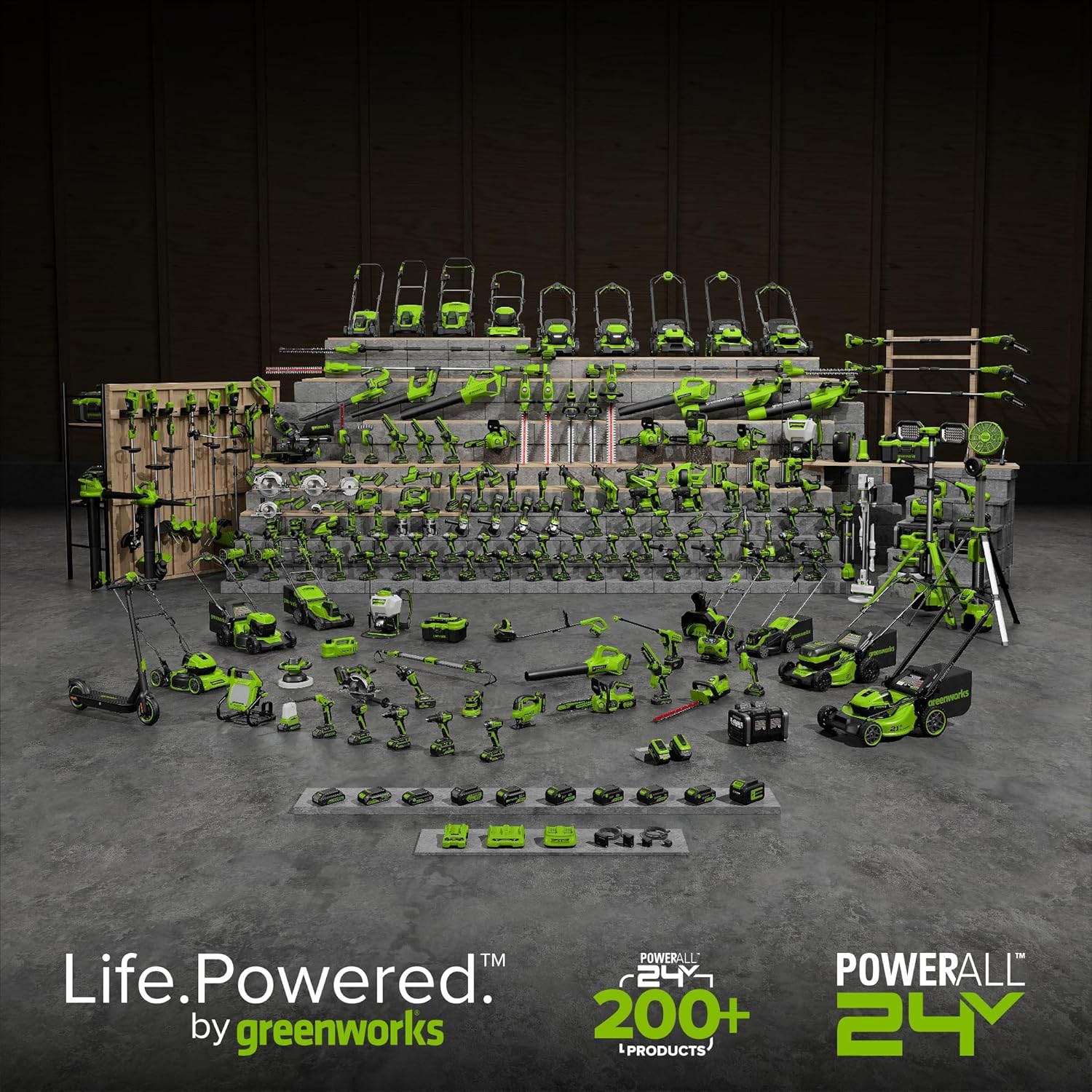 Greenworks 48V (24V x 2) 15' String Trimmer, (2) 2Ah Batteries and 4A Dual Port Charger Included