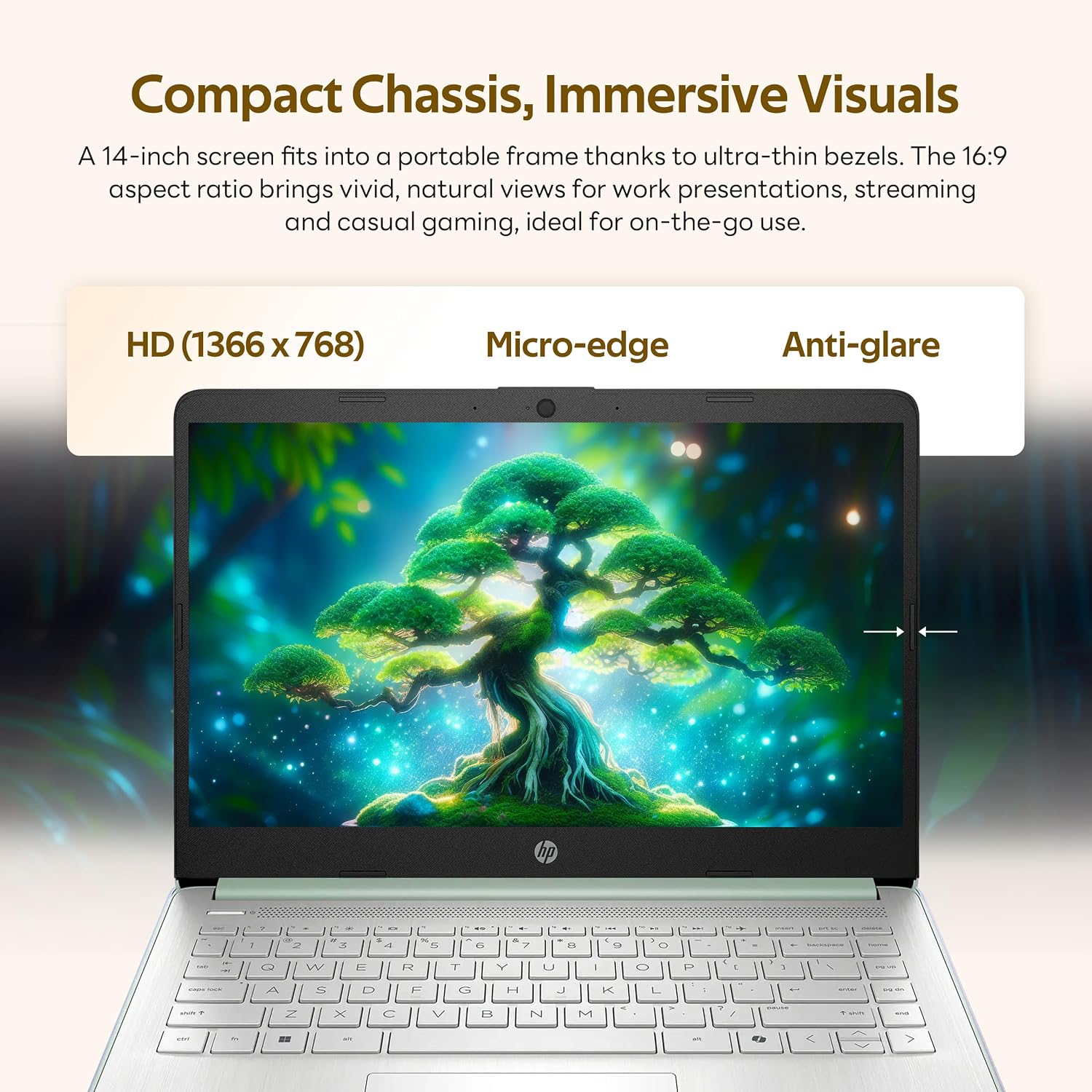 HP Stream 14' Laptop with AI Copilot, Flagship for Students & Business, 13th Gen Intel 4-Core, 4GB RAM, 1.12TB Storage (128GB UFS + 1TB Docking Station), Office 365 1-Year, Win 11 S, Willow Green