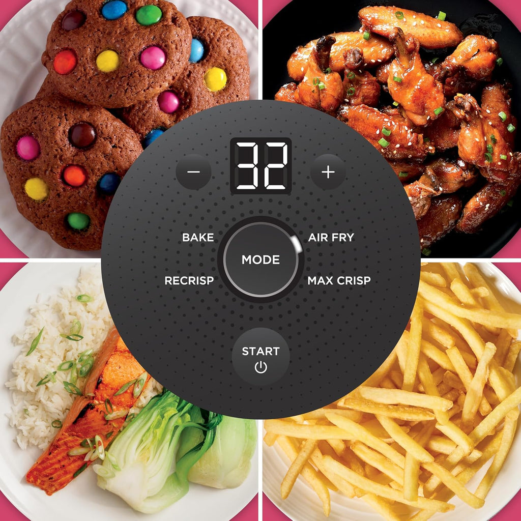 Ninja Crispi 4-in-1 Glass Air Fryer | 450°F | Non-Toxic | 4QT & 6-Cup Glass Containers w/Lids | Microwave, Freezer, Dishwasher Safe | Max Crisp, Air Fry, Bake, Recrisp | Cherry Crush | FN101DR