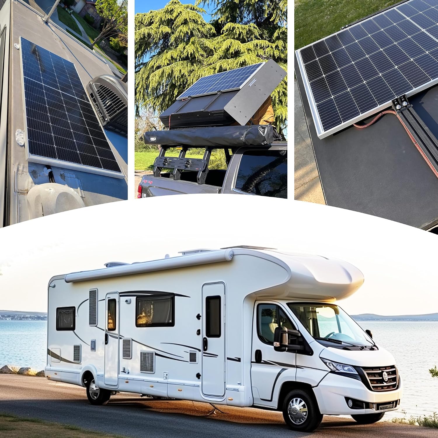 Solar Panel 250W 12 Volt 10BB Cell,Monocrystalline High-Efficiency 250 Watt 12V PV Module Power Charger for RV Caravan Marine Camper Rooftop Farm Battery and Other Off-Grid Applications
