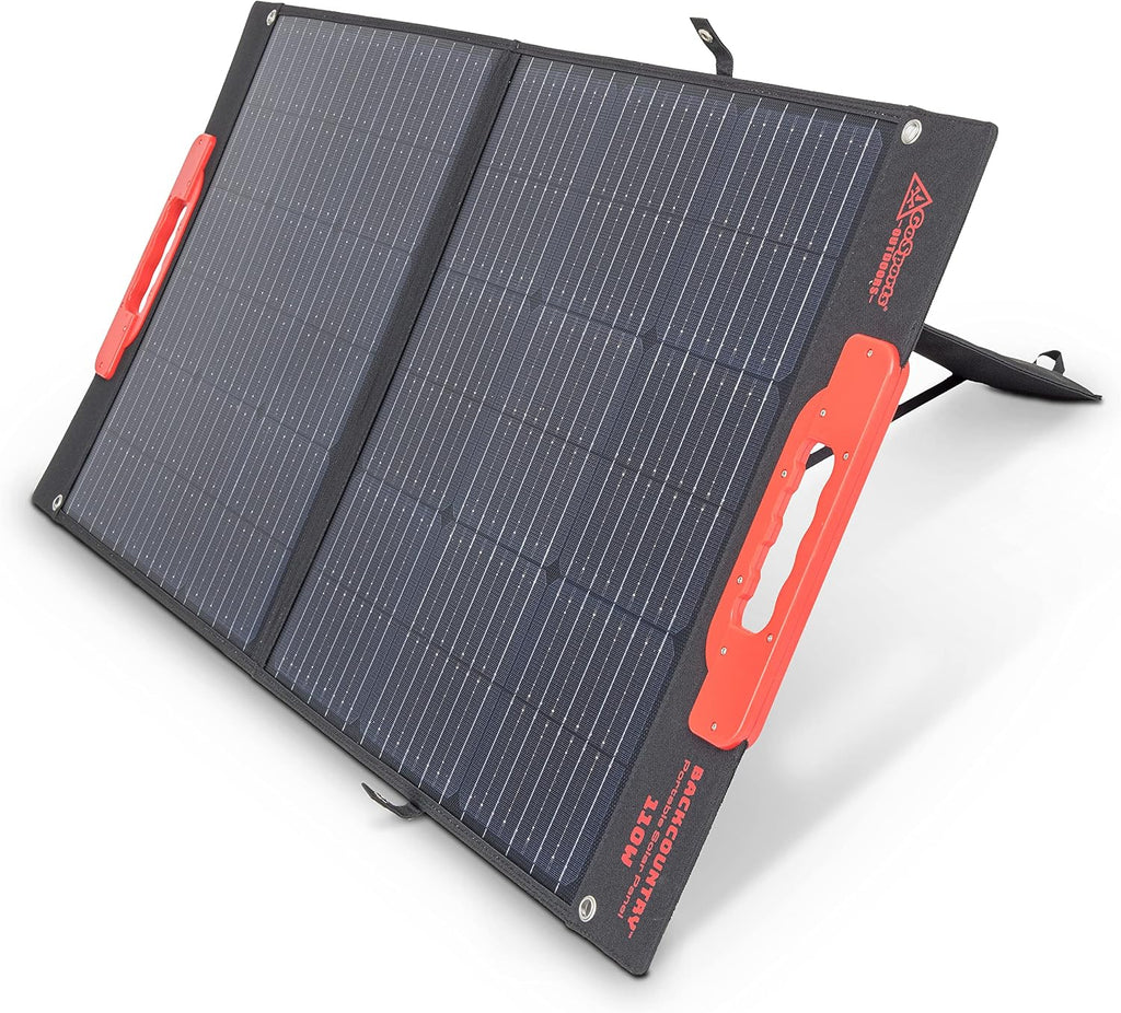 Backcountry Portable Solar Panels, 110W or 60W - IP65 Water Resistant Solar Charger with 3 USB Ports for Phones and DC Out for Power Stations