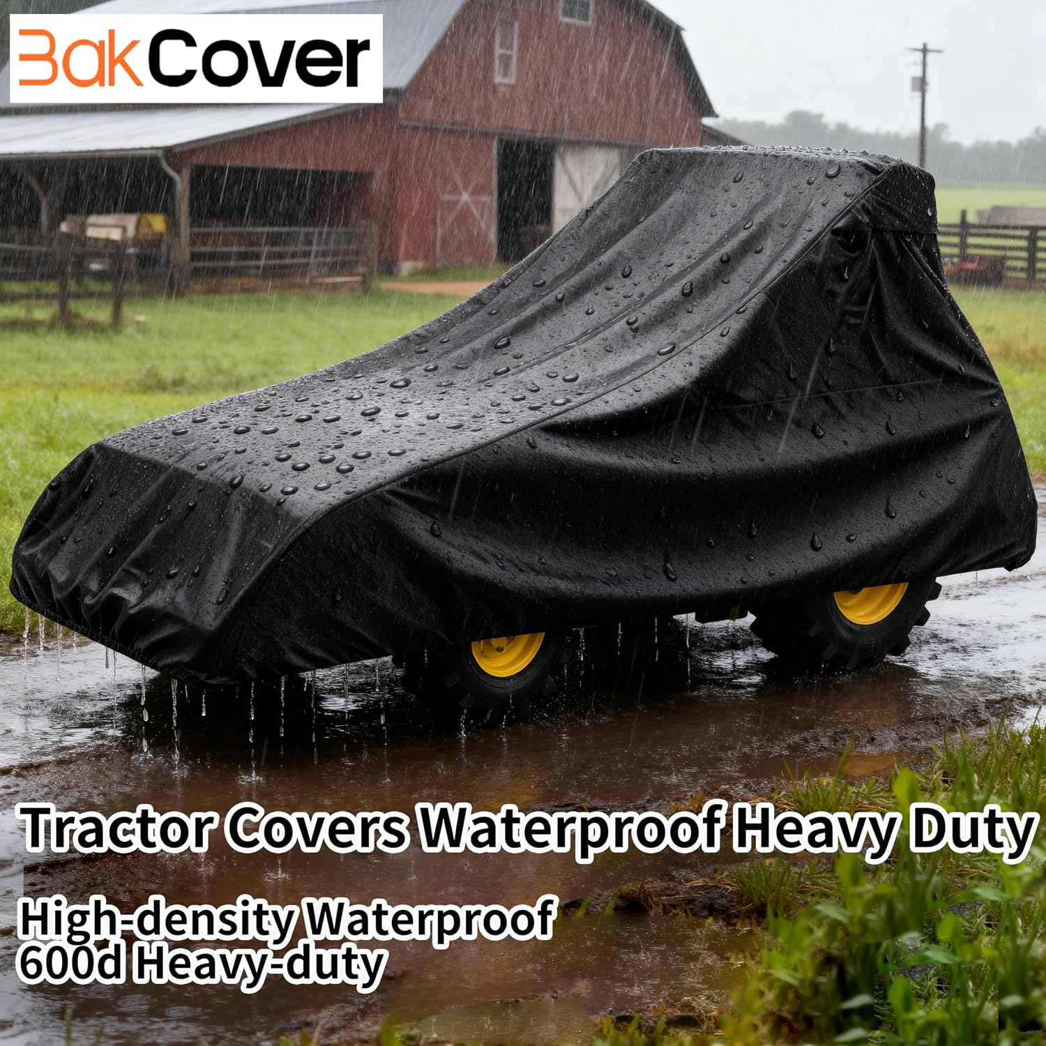 Tractor Cover, Utility Tractor Covers Waterproof Heavy Duty, Compatible with John Deere, Kubota, Mahindra, 600D Waterproof UV Protection Dustproof (189 L x 76 W x 86 H in)