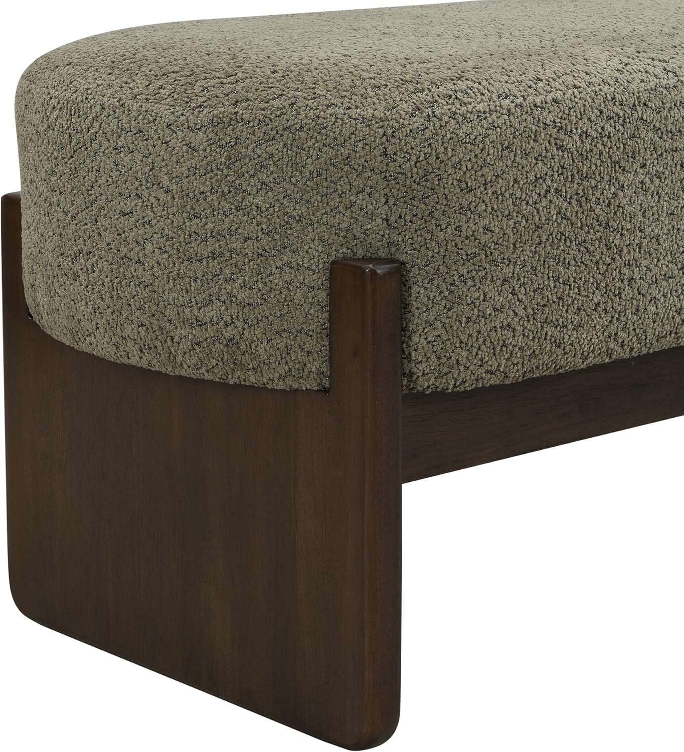 Christopher Knight Home Arden Minimalist Loop Yarn Fabric Dining Bench, Wooden Entryway Ottoman Bench, Modern Living Room Sofa Ottoman Footrest, Bedroom End of Bed Bench, Dark Green+Brown