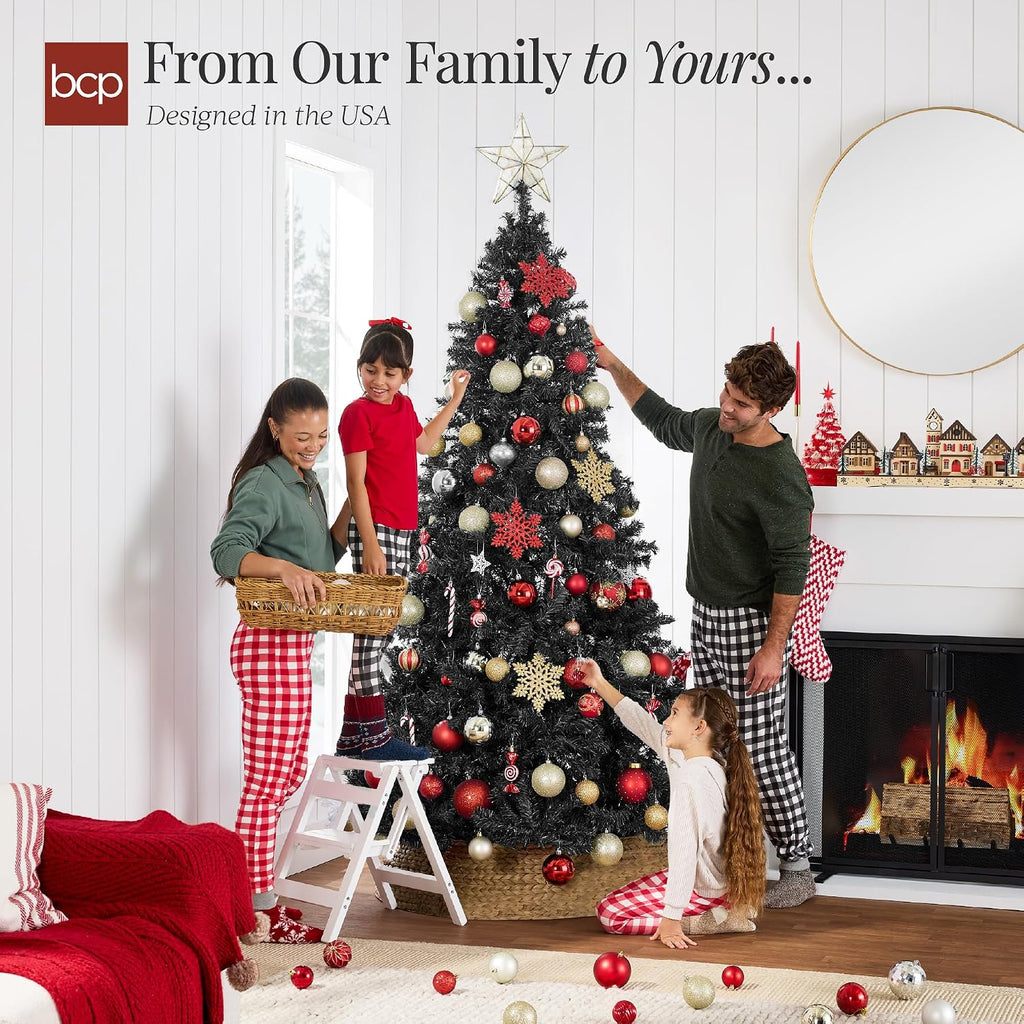 Best Choice Products Artificial Christmas Tree, 9ft Premium Unlit Pine Design, Dense Branches Realistic Holiday Décor w/Easy Assembly - Black