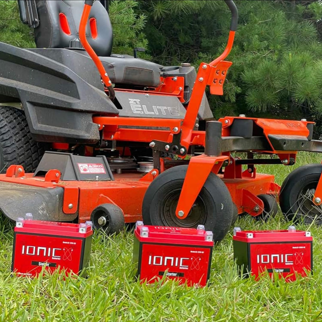 Ionic Lithium 12V Starter Battery for Zero-Turn Lawn Mowers and UTVs - 12V Group U1 Battery with 720CA - Bluetooth Capability - 4.4lbs - IC-12V9-S8-P
