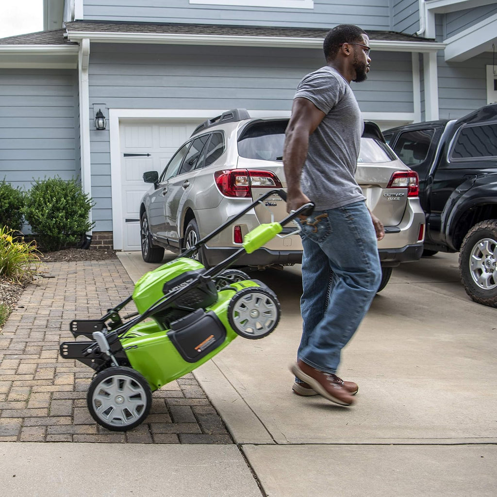 Greenworks 40V 21' Cordless Brushless Push Mower, 4.0Ah + 2.0Ah USB Batteries and Charger Included