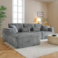 108' Boneless Couches for Living Room, L Shaped Comfy Cloud Modular Sectional Memory Foam Deep Seat Boneless Couch, No Assembly Required Sofa for Living Room with Left Facing Chaise, Dark Grey